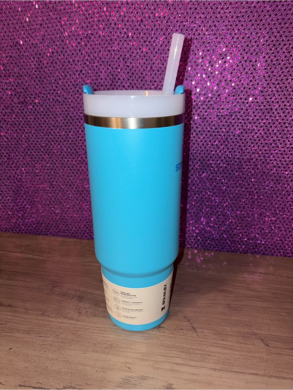Stanley Quencher 30oz Tumbler Bright Turquoise Handle Straw Insulated Cup - Picture 9 of 11